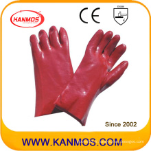 Gants de travail à la main pour la sécurité industrielle en PVC, couleur rouge anti-huile (51206)